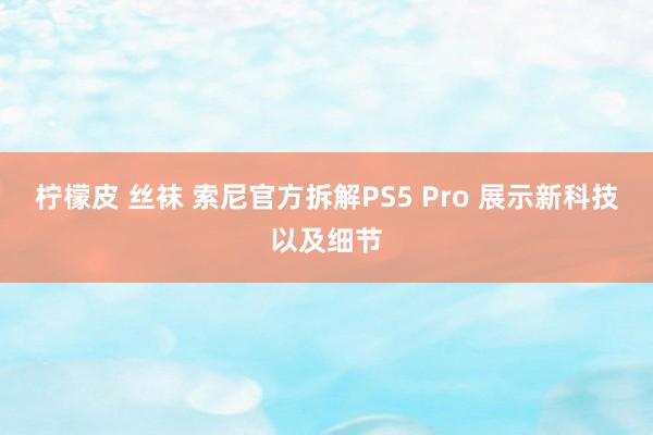 柠檬皮 丝袜 索尼官方拆解PS5 Pro 展示新科技以及细节