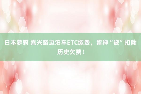 日本萝莉 嘉兴路边泊车ETC缴费，留神“被”扣除历史欠费！