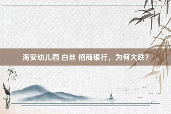 海安幼儿园 白丝 招商银行，为何大跌？